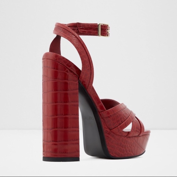 ALDO Dwaurith Red Platform Open Toe Heels - Picture 4 of 12